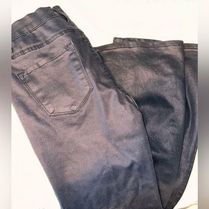 Black leather bootcut